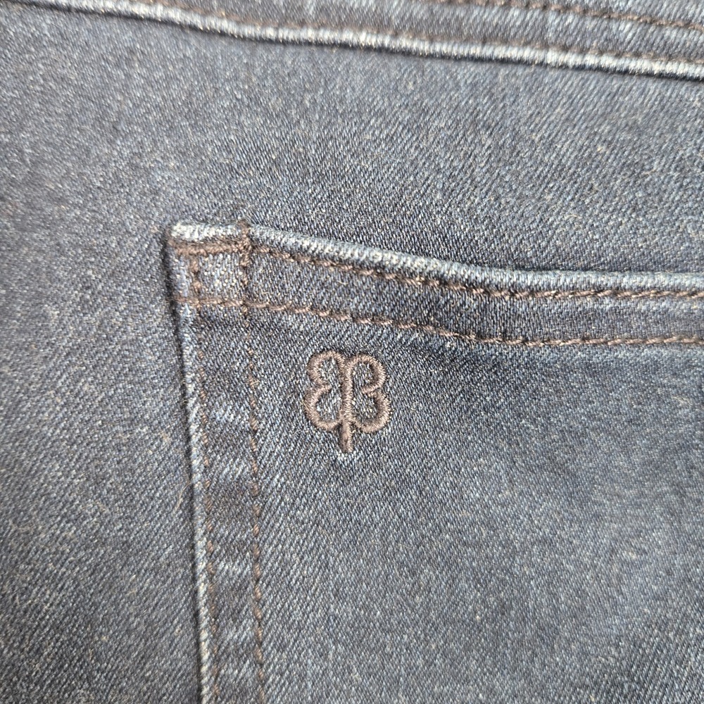 Betabrand Womens XL Petite Straight Jeans Dark Wash Stretch Denim 36x29 Pull On - Picture 9 of 13